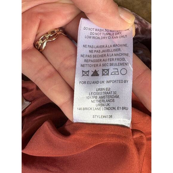 NEW NWT Hutch Dusty Rose Velvet Floral Burnout Wide Leg Trouser Pants - S - Picture 9 of 9